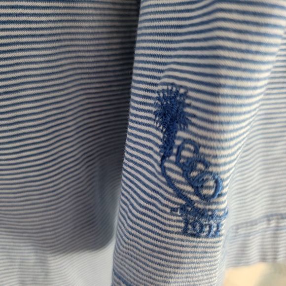 Peter Millar men's Polo Short Sleeve blue stripes size XL - Picture 2 of 3